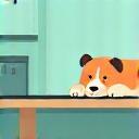 Animal confortable sur une table d’examen