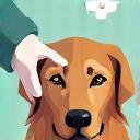 Vétérinaire caressant un chien anxieux